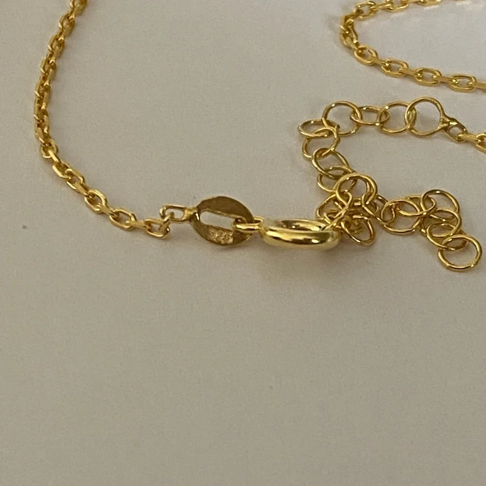 🧿925 silver necklace evileye double sided glass 18K yellow gold plated